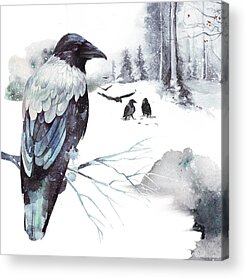 Crows In January Acrylic Prints
