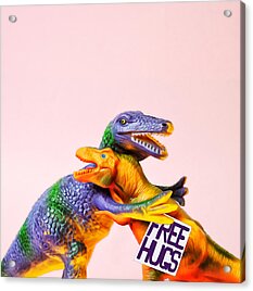 Dinosaurs Hugging Acrylic Print