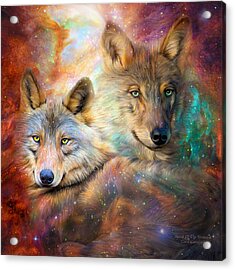 Wolf - Spirit Of The Universe Mixed Media by Carol Cavalaris