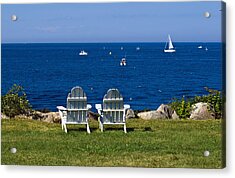 Adirondack Chairs By The Ocean Photograph by Monica Scanlan
