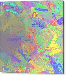 Rainbow Confetti Storm Abstract Andee Design 2020 Acrylic Print by Andee Design