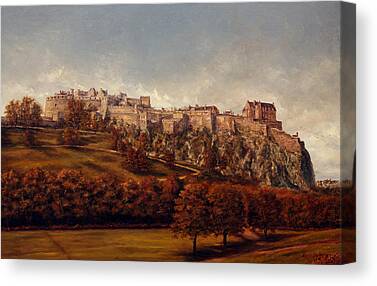 CV00008040 40cm x 40cm 'Edinburgh Castle' Canvas Cushion Cover 