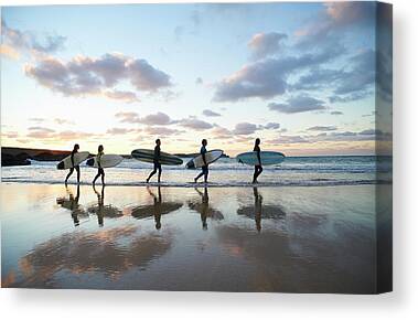 Surf Silhouette Canvas Prints