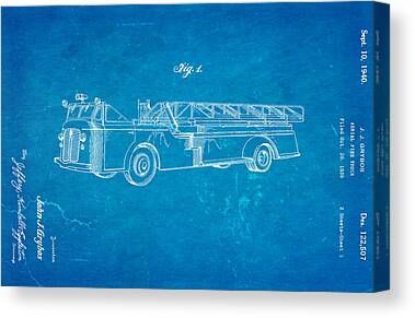 Firefighter Patents Car Canvas Prints