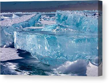 Jewels Of Superior Lake Superior North Shore Ice Glacial Blue Ice Slabs Canvas Prints