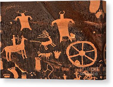 Newspaper Rock Sandstone Canvas Prints