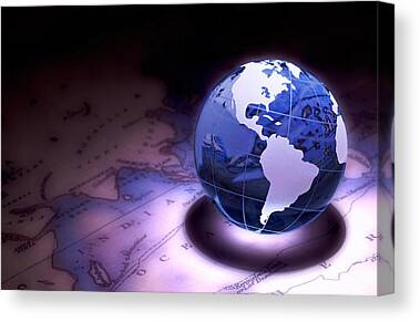 Planet Map Canvas Prints