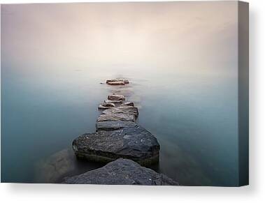 Zen stones floating on water by Bombaert Patrick