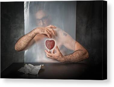 Glass Heart Canvas Prints