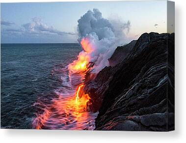 Kilauea Volcano Kalapana Lava Flow Sea Entry The Big Island Hawaii Hi Canvas Prints