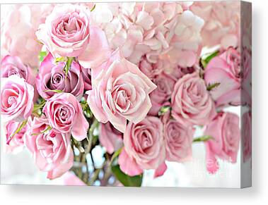 Roses Shabby Chic Flowers SQUARE CANVAS WALL ART Print Picture 