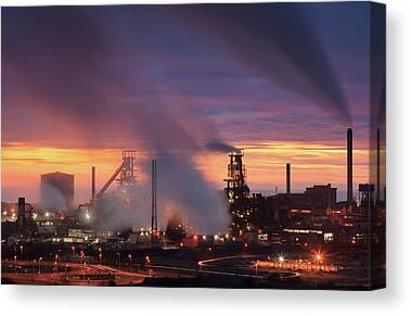 Emissions From A Tata Steel Works In Ijmuiden, Netherlands, At Sunset.  Photograph by Cavan Images - Fine Art America