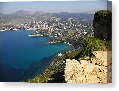 Panoramic Images Canvas Art Prints - Beach Landscape, Nice, French Riviera, Provence-Alpes-Cote d'Azur, France ( places > Europe > France > Provence
