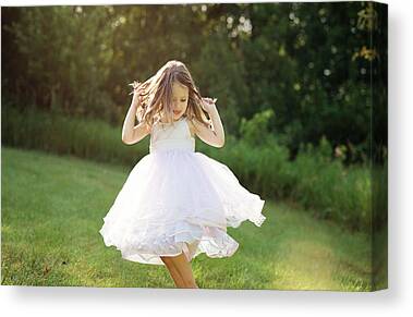 BEAUTIFUL YOUNG GIRL WHITE DRESS FISHING & BUTTERFLY PAINTING ART CANVAS PRINT 
