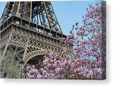 Paris Pink Eiffel Tower Romantic Cherry Blossoms - Paris Painting Eiffel  Tower Pink Cherry Blossoms Weekender Tote Bag by Kathy Fornal - Pixels