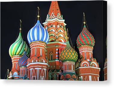 St Basils Cathedral Moscow Printed Box Canvas Picture A1.30"x20"30mm Deep Frame 
