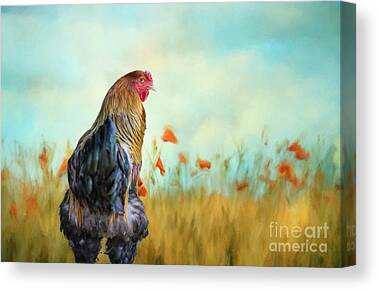 Buff Brahma Rooster and Hen Digital Art by Leigh Schilling - Pixels