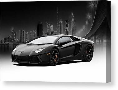 Lamborghini Aventador Sports Car Premium gerahmter Canvas Art Print 