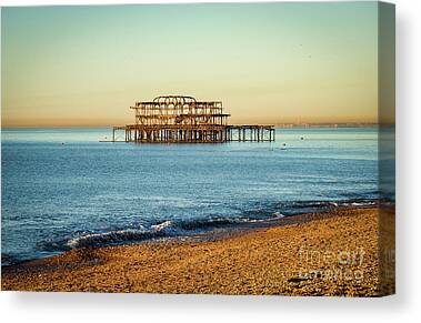 Brighton Pier in Brighton Canvas Art Cheap Wall Print Large Any Size bnw 
