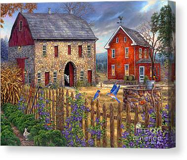 Farming Barns Paintings Canvas Prints