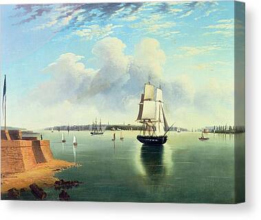 View Of New York From Bedloes Island Canvas Prints