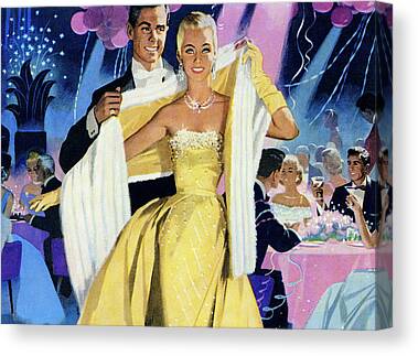 Gala Gown Drawings Canvas Prints