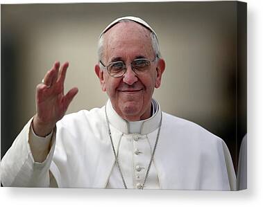 Pope Francis-magnification and Phrase-Print on Photo Paper/Canvas Canvas 