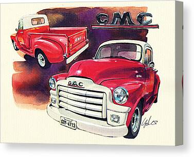 RETRO 1958 PICK UP TRUCK G.M.C ART WALL PICTURE POSTER  GIANT HUGE