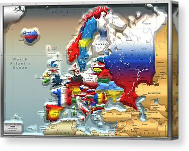 Europe Map Canvas Prints