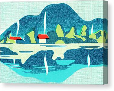 Cottage Drawings Canvas Prints