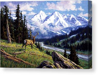 A0535-Snow Mountain of Deer Home Decor HD Canvas Print Picture Wall Art Painting 