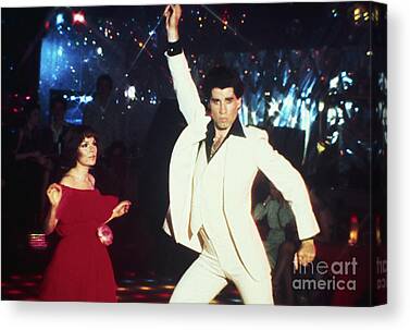 Canvas John Travolta Dancing in Saturday Night Fever Art print POSTER 