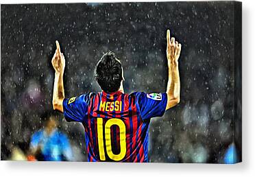 Hitecera Football Player Posters Star Lionel Leo Messi Canvas Art Poster and Wall Art Hanging Pictures Print Modern Family Bedroom Painting Decor Posters for Room Aesthetic 08x12inch 20x30cm 