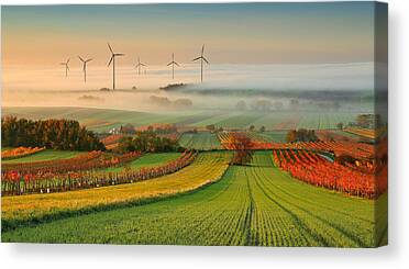 Windmills Field Canvas Prints