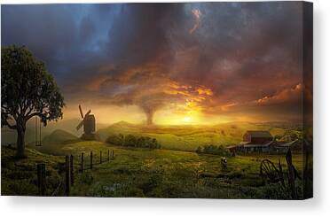 Farmhouse Paintings Canvas Prints