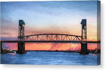 Cape Fear Memorial Bridge Watercolor Art Print