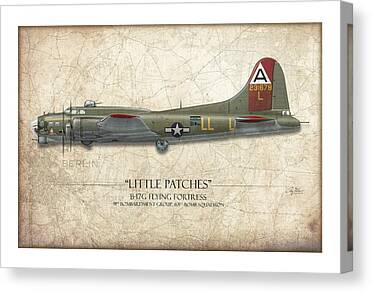 B-17 Bomber 3 bw 3.2 Wall Art Canvas Picture Print 