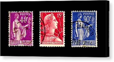 Stamp Collection Canvas Prints