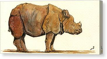 Greater One-horned Rhino Canvas Prints