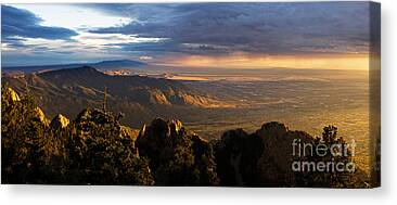 Sandia Mountains New Mexico Mountains Albuquerque Landscape Desert Sunset Canvas Prints