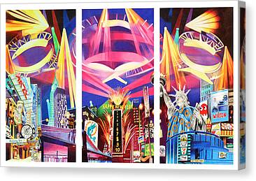 Times Square Drawings Canvas Prints