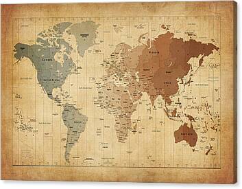 Time Zone Map Canvas Prints