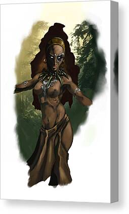 Nude Witch Digital Art Canvas Prints