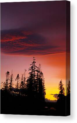 Purple And Raspberry Colored Sunset Canvas Prints