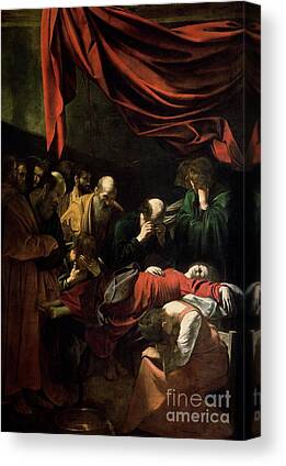 Red Backdrop Mary Madonna Mourning Mourners Caravaggio Canvas Prints