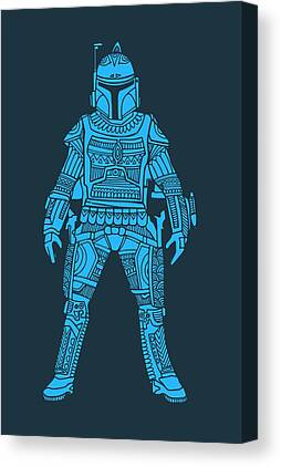 Canvas Art - Boba Fett - Star Wars Art, Blue by Studio Grafiikka