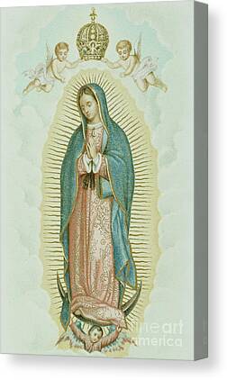 Our Lady Of Guadalupe Drawings Canvas Prints