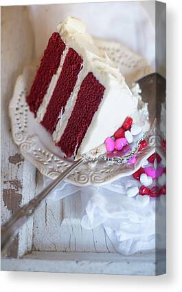 KITCHEN CAFE FOOD RED VELVET CAKE DESERT CANVAS PICTURE PRINT #2928 