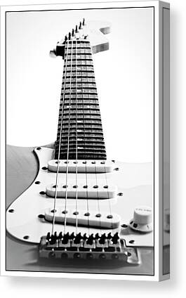 A Wall Art Canvas Picture Print Guitar Player Guitar Close-up Black White 3.2