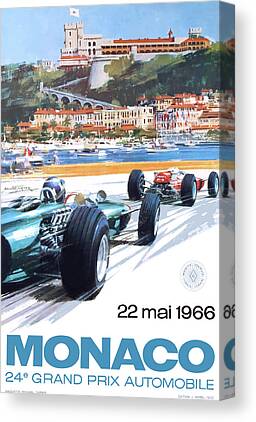 Monaco 1958 Formula One F1 Printed Canvas Picture A1.30"x20"30mm Deep Birth Year 